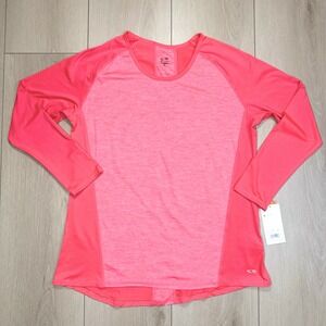 C9 Champion Duo Dry+ Long Sleeve Athletic Top Womens XL Pink Stretch NWT Running
